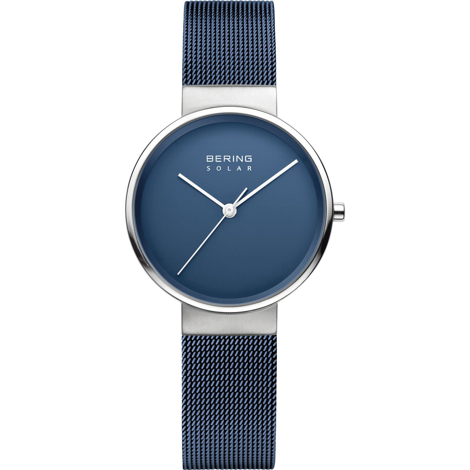 Bering Ladies Brushed Silver Solar Blue Watch-PEROZ Accessories