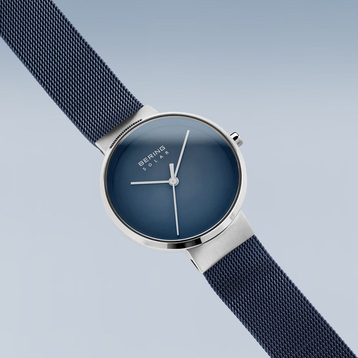 Bering Ladies Brushed Silver Solar Blue Watch-PEROZ Accessories