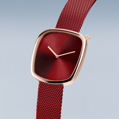 Bering Ladies Pebble Red Watch-PEROZ Accessories