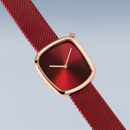 Bering Ladies Pebble Red Watch-PEROZ Accessories