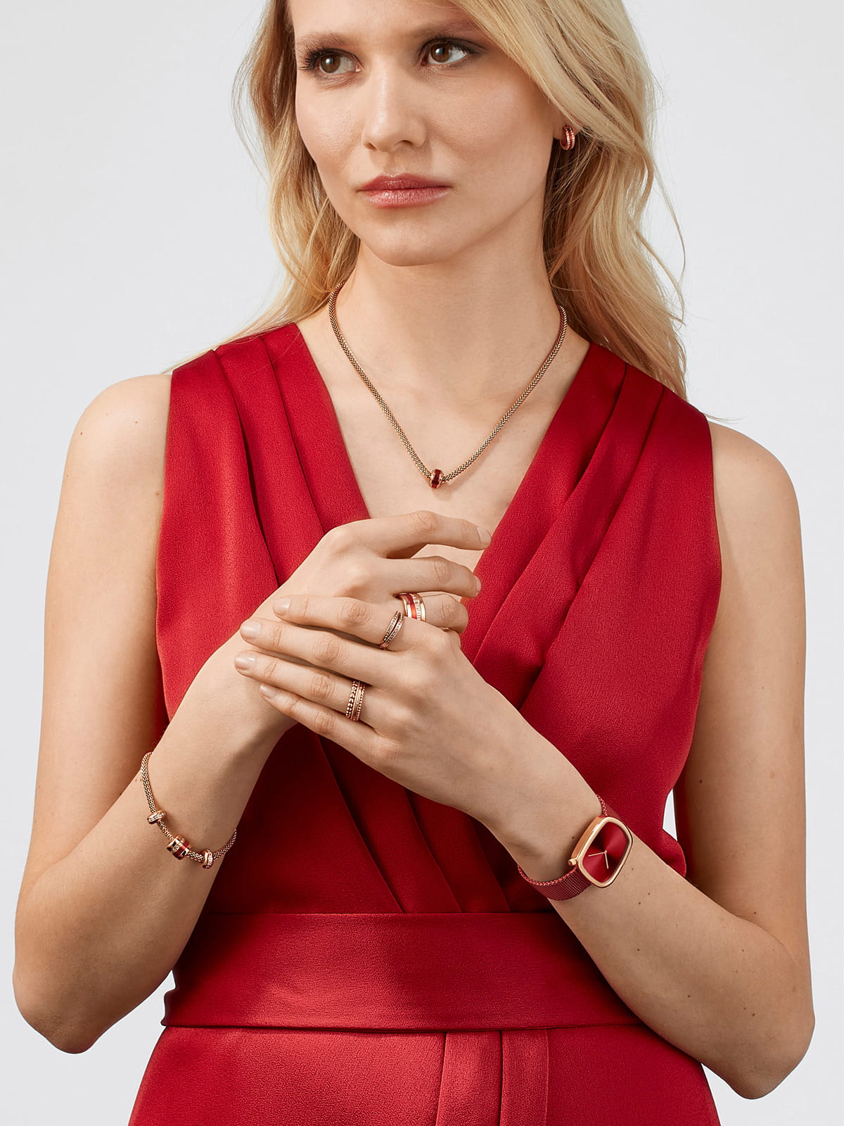 Bering Ladies Pebble Red Watch-PEROZ Accessories