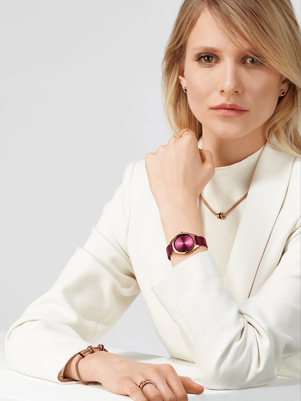 Bering Ladies Ultra Slim Purple Watch-PEROZ Accessories