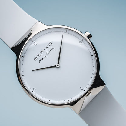 Bering Max René Polished Silver White Watch-PEROZ Accessories