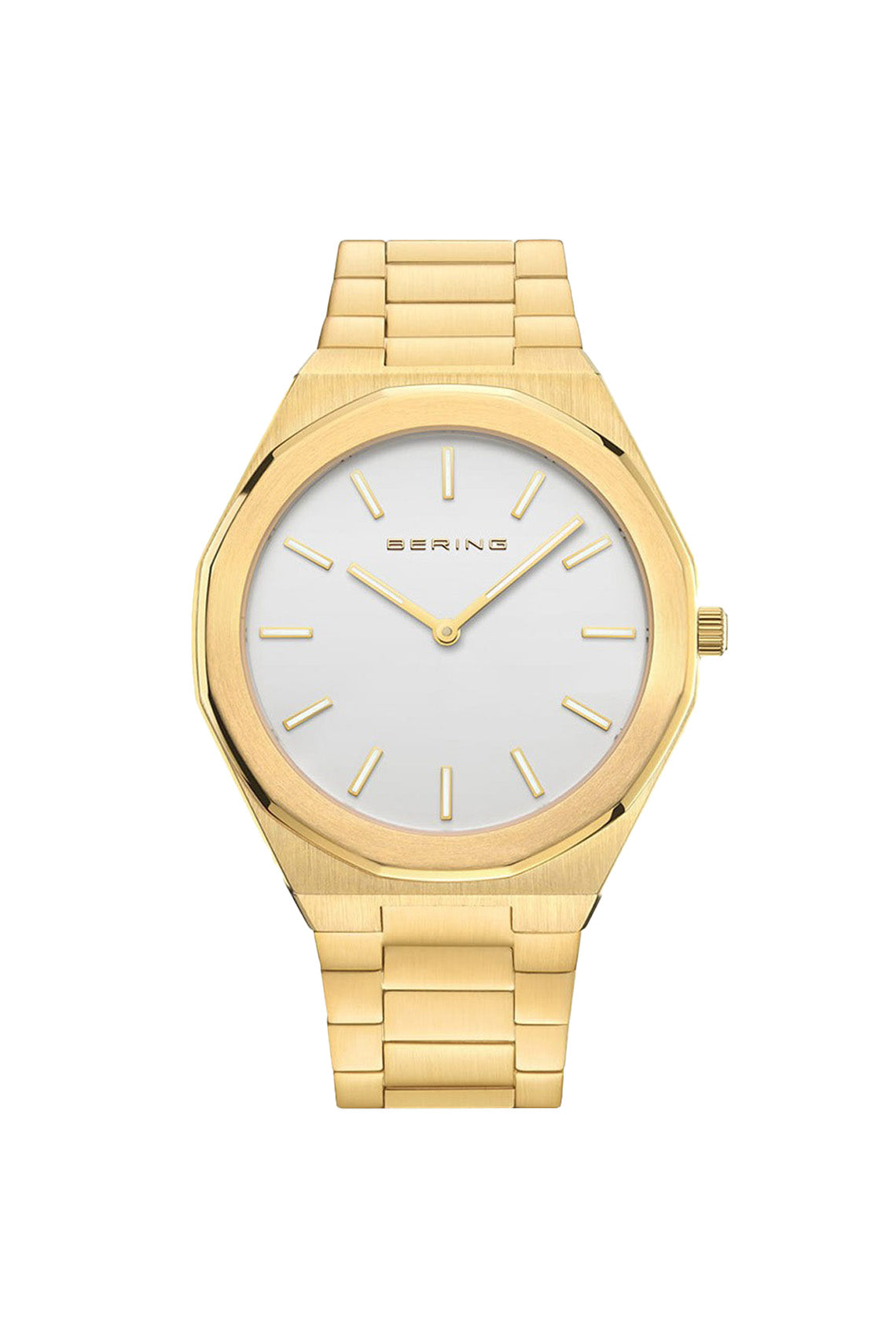 Bering Mens Classic Polished 41mm Gold Strap Watch-PEROZ Accessories
