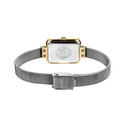Bering Petite Square 35mm Silver Gold Milanese Strap Watch-PEROZ Accessories