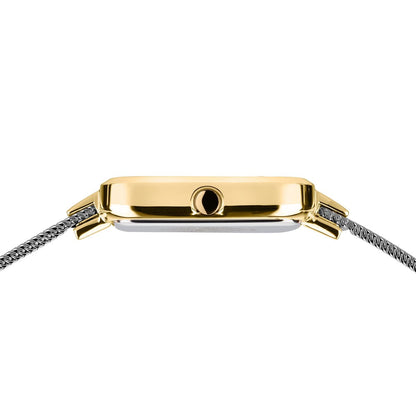 Bering Petite Square 35mm Silver Gold Milanese Strap Watch-PEROZ Accessories