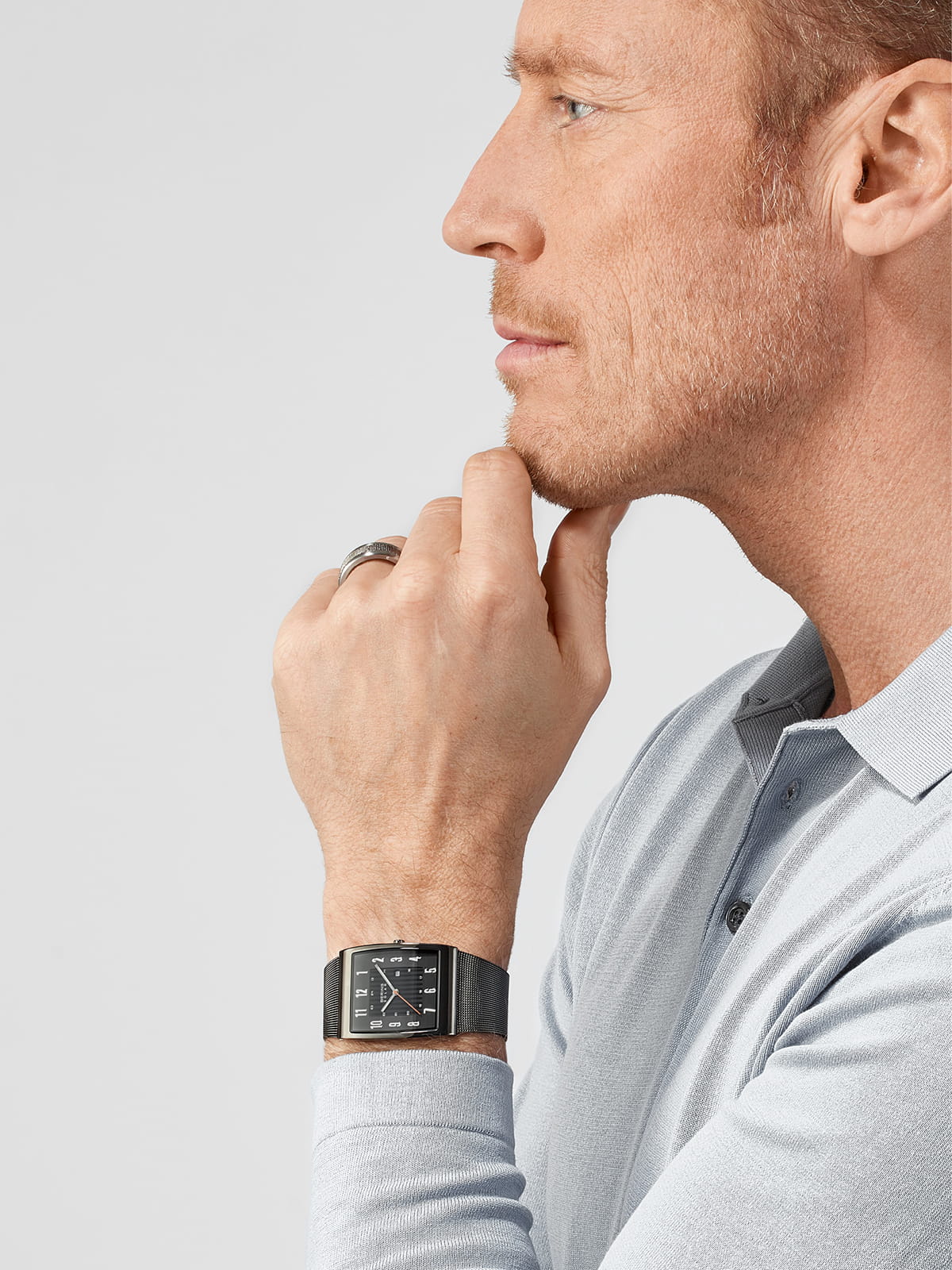 Bering Slim Solar Rectangular Grey Watch-PEROZ Accessories