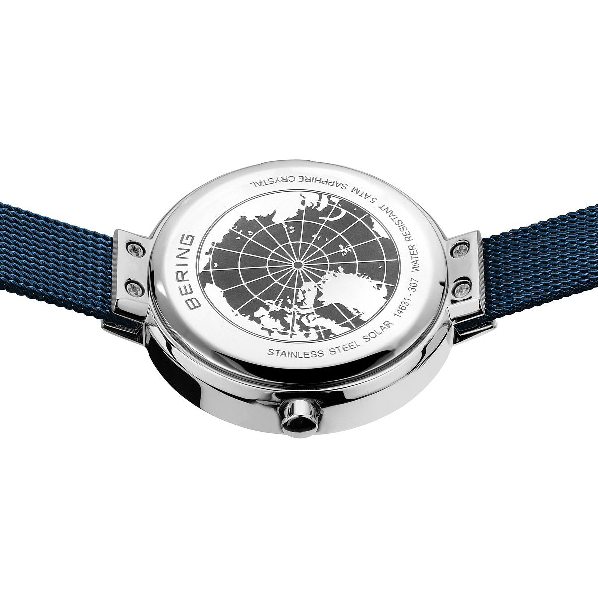 Bering Solar 31mm Silver Blue Milanese Strap Watch-PEROZ Accessories