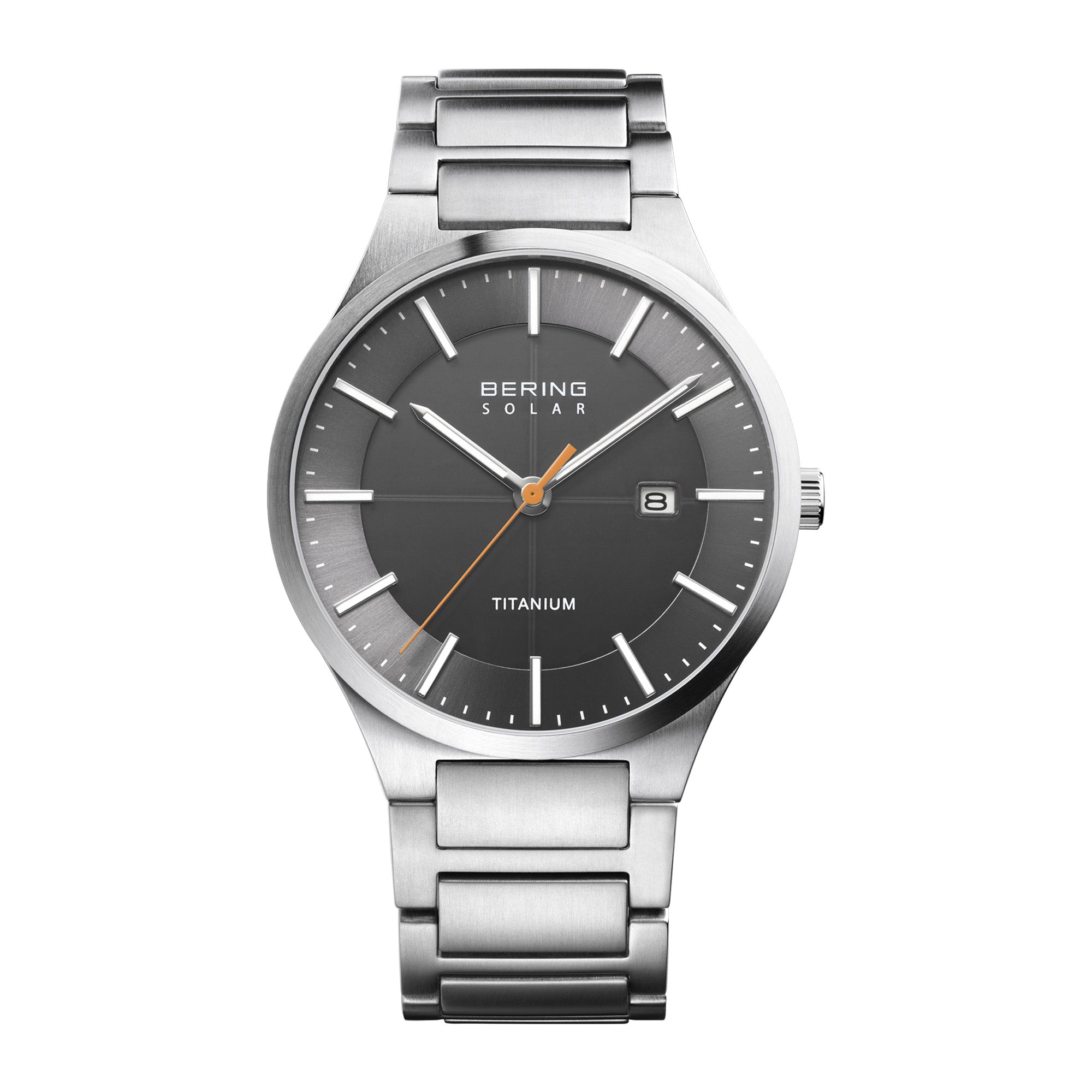 Bering Solar 39mm Grey Titanium Links Strap Watch-PEROZ Accessories