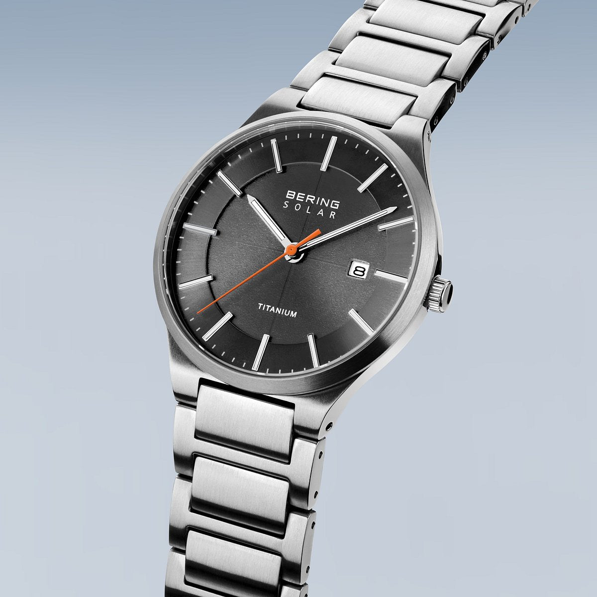 Bering Solar 39mm Grey Titanium Links Strap Watch-PEROZ Accessories