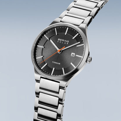 Bering Solar 39mm Grey Titanium Links Strap Watch-PEROZ Accessories