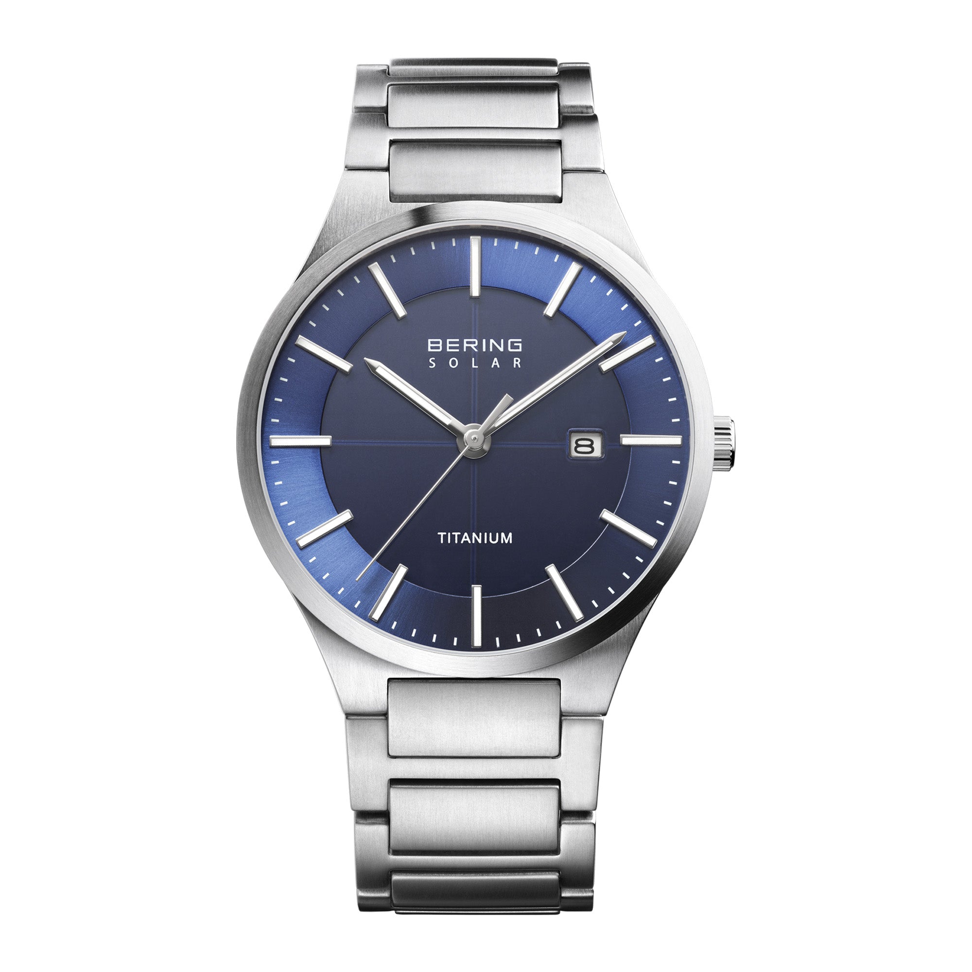 Bering Solar 39mm Silver Titanium Links Strap Watch-PEROZ Accessories