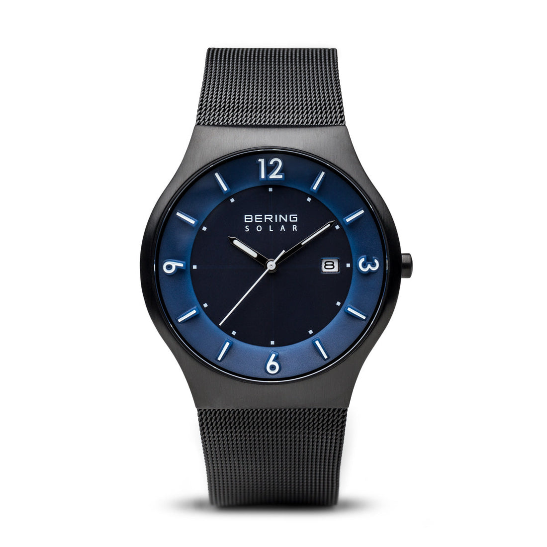 Bering Solar Brushed Black Mesh Watch-PEROZ Accessories