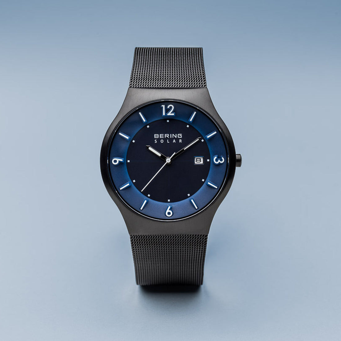 Bering Solar Brushed Black Mesh Watch-PEROZ Accessories