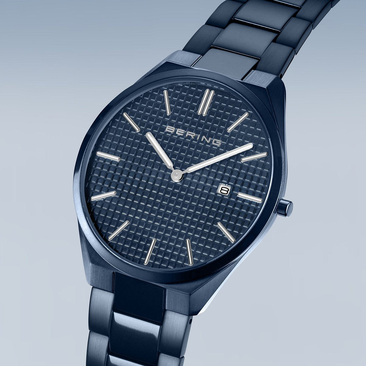 Bering Ultra Slim 40mm Blue Stainless Steel Strap Watch-PEROZ Accessories