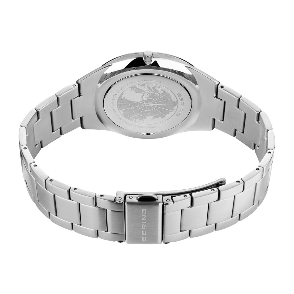 Bering Ultra Slim 40mm Green Dial Polished Silver Strap Watch-PEROZ Accessories