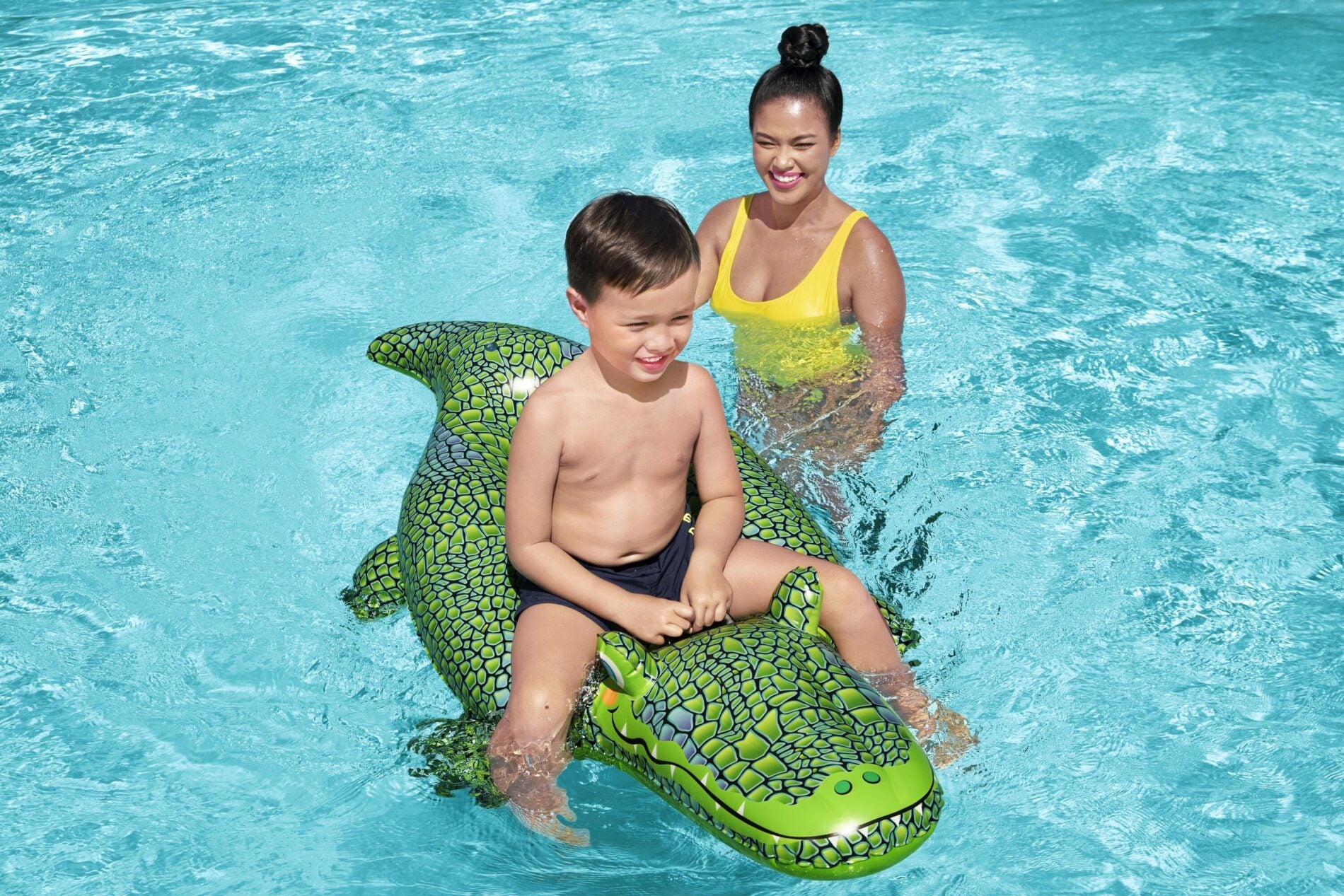Bestway 1.52m x 71cm Buddy Crocodile Ride-On-Home &amp; Garden > Pool &amp; Accessories > Pool Toys &amp; Inflatables-PEROZ Accessories