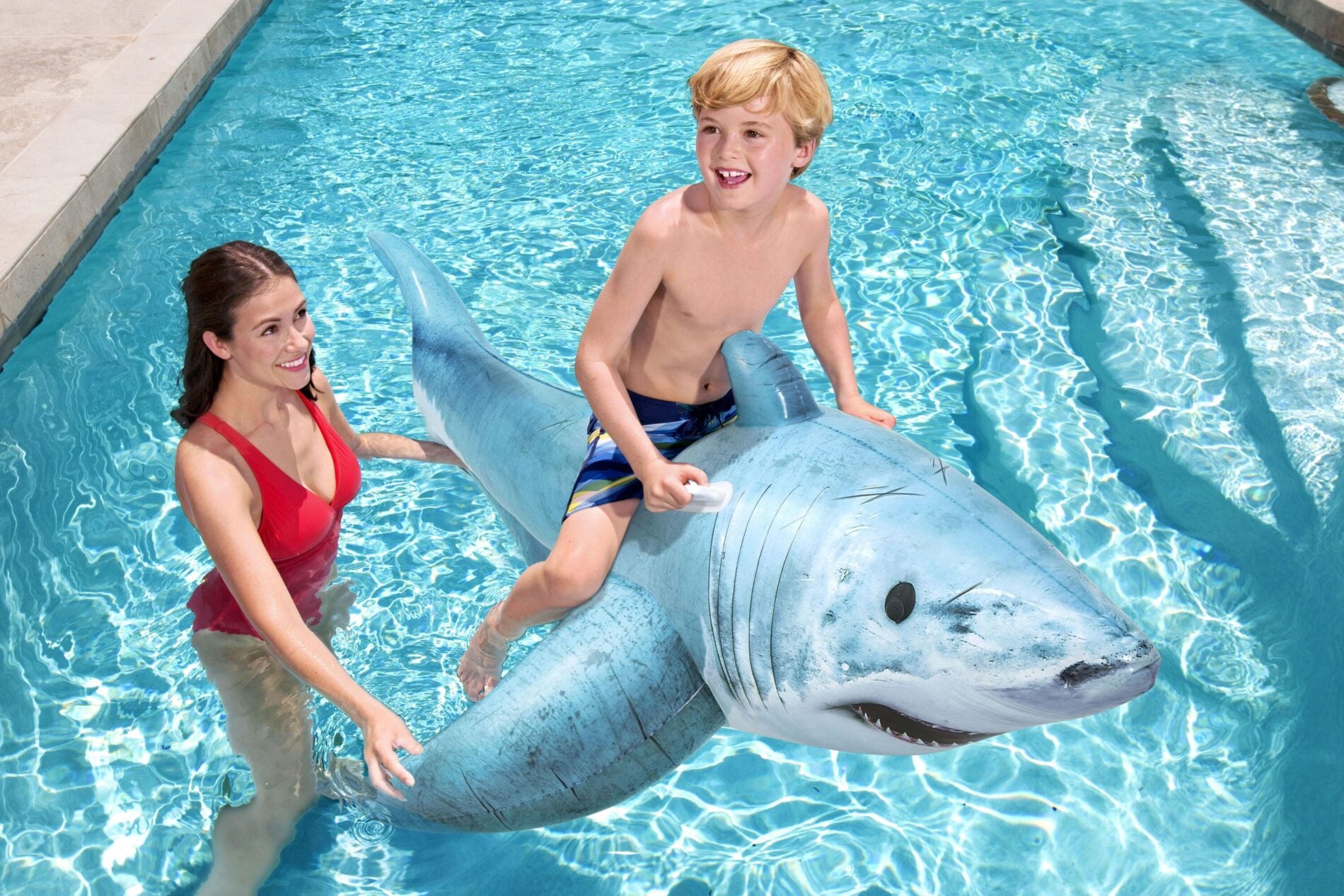 Bestway 1.83m x 1.02m Realistic Shark Pool Float Inflatable Rubber Ride on for Kids-Home &amp; Garden > Pool &amp; Accessories > Pool Toys &amp; Inflatables-PEROZ Accessories