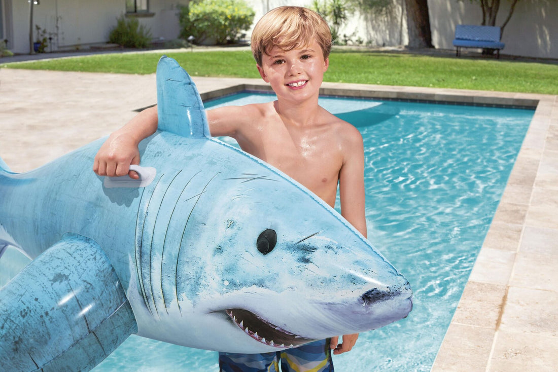 Bestway 1.83m x 1.02m Realistic Shark Pool Float Inflatable Rubber Ride on for Kids-Home &amp; Garden &gt; Pool &amp; Accessories &gt; Pool Toys &amp; Inflatables-PEROZ Accessories