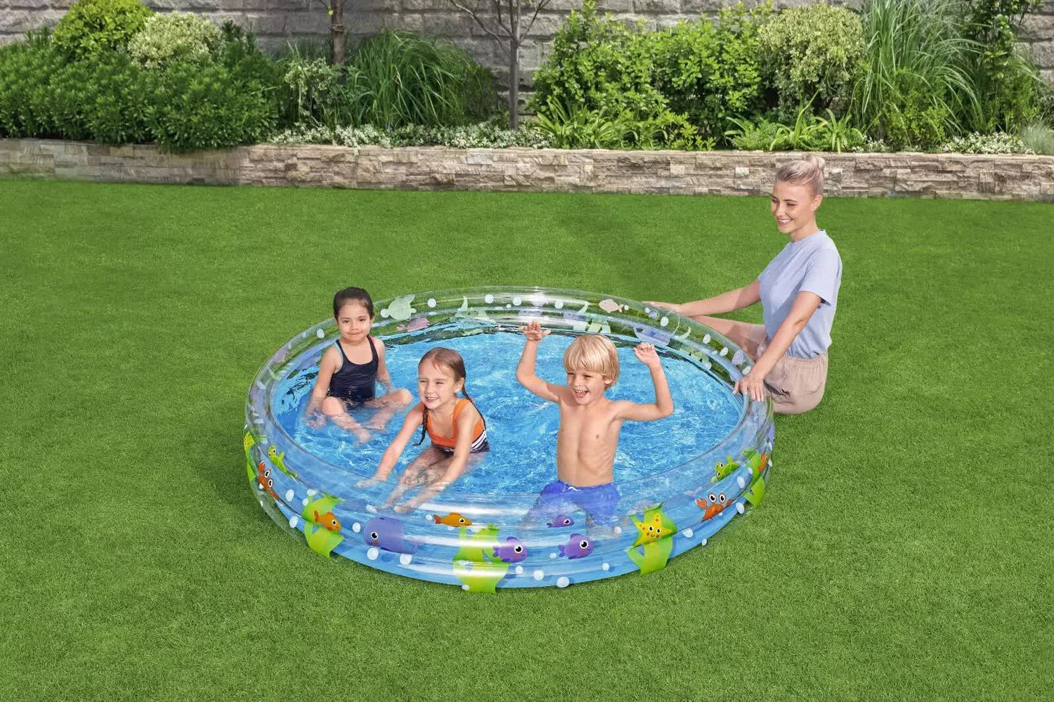 Bestway 1.83m x H33cm Deep Dive 3-Ring Inflatable Play Pool-Home &amp; Garden > Pool &amp; Accessories > Pool Toys &amp; Inflatables-PEROZ Accessories