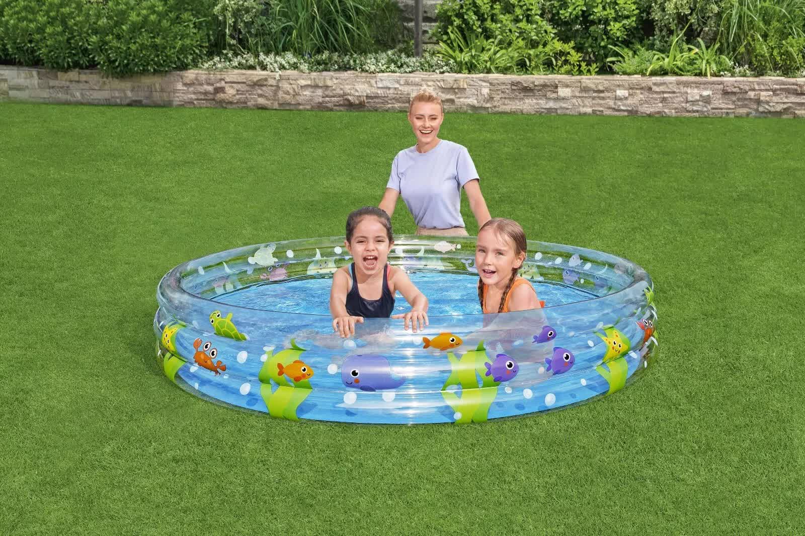 Bestway 1.83m x H33cm Deep Dive 3-Ring Inflatable Play Pool-Home &amp; Garden > Pool &amp; Accessories > Pool Toys &amp; Inflatables-PEROZ Accessories