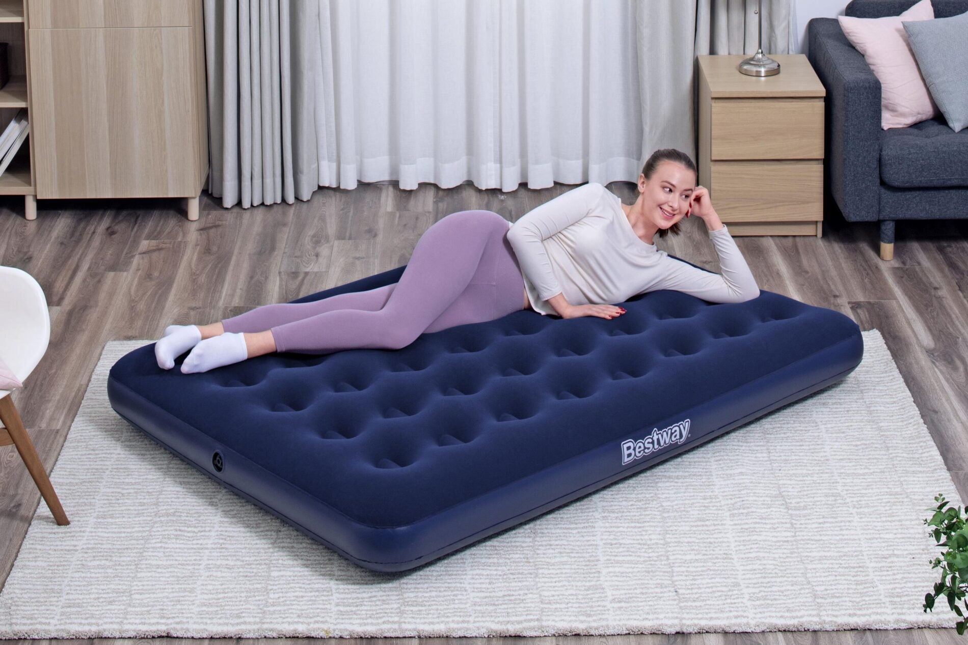 Bestway 1.91m x 1.37m x 22cm Air Mattress Full Inflatable Air Bed Indoor/Outdoor Heavy Duty Durable Camping-Outdoor Recreation &gt; Camping &gt; Inflatable Mattresses-PEROZ Accessories