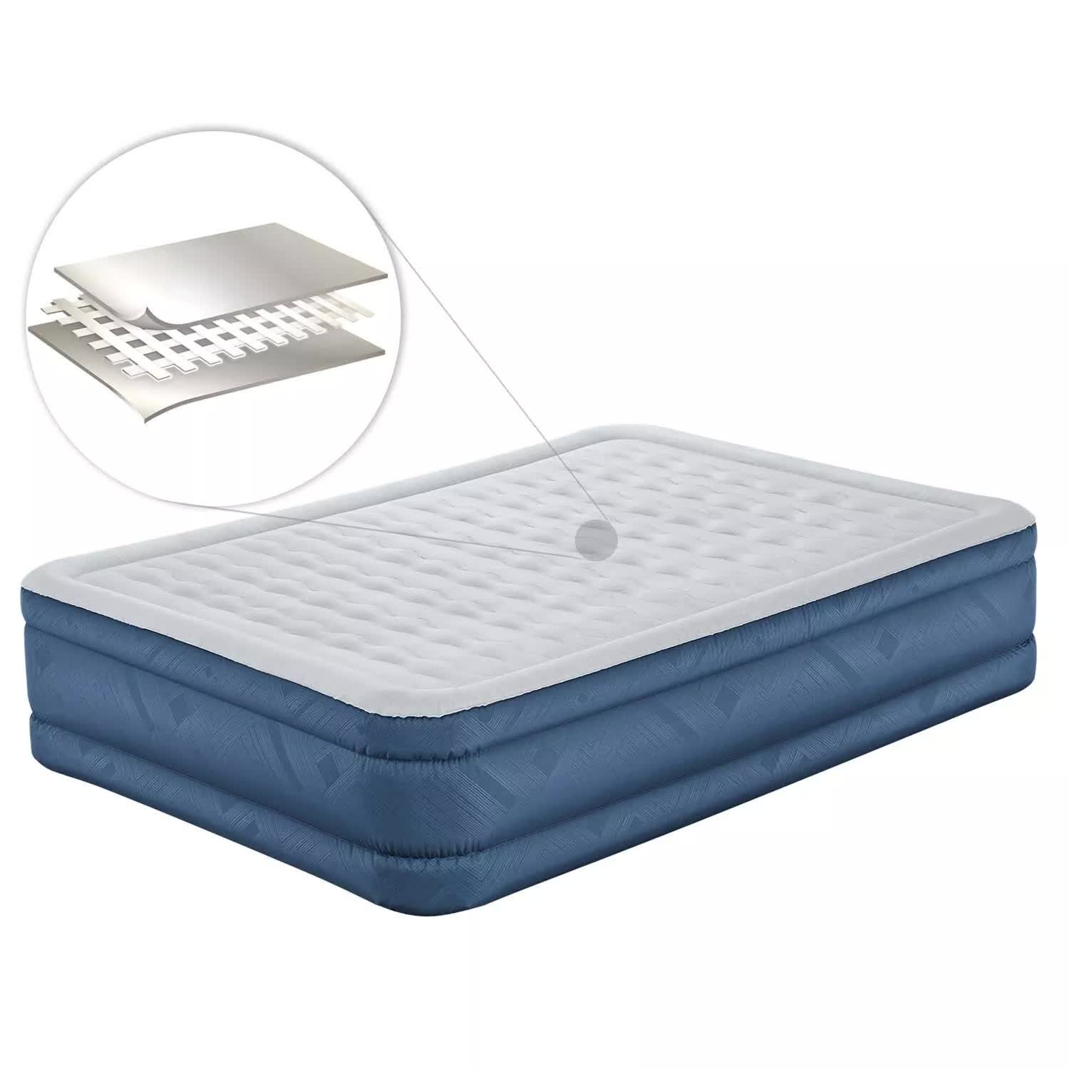 Bestway 2.03m x 1.52m x 46cm Fortech Snugable Top Air Inflatable Mattress Queen Built-in AC Pump-Outdoor Recreation > Camping > Inflatable Mattresses-PEROZ Accessories