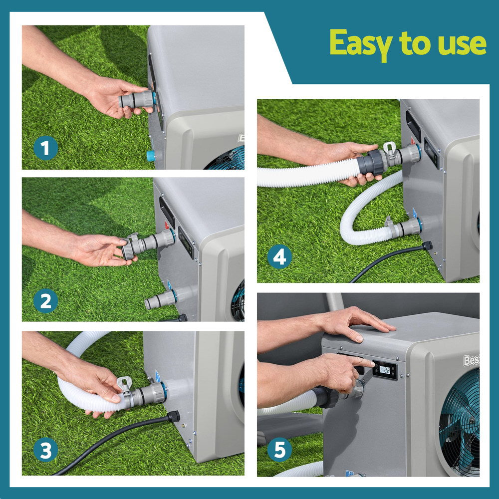 Bestway 4.4kW Pool Heater Water Temperature Heating Fit Pools up to 30,000L-Home &amp; Garden > Fountains > Fountain &amp; Ponds Accessories-PEROZ Accessories