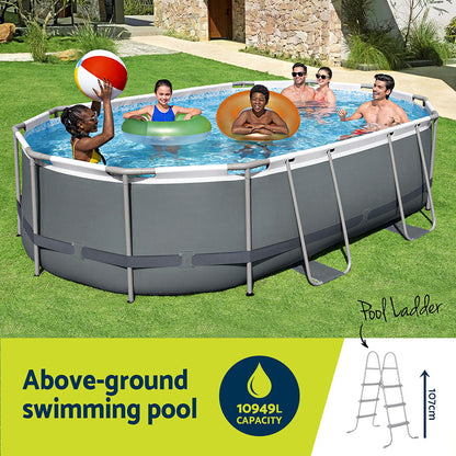 Bestway 488x305x107cm Swimming Pool Steel Frame Set w/ Pump Filter Ladder Cover-Home &amp; Garden > Pool &amp; Accessories > Swimming Pools-PEROZ Accessories
