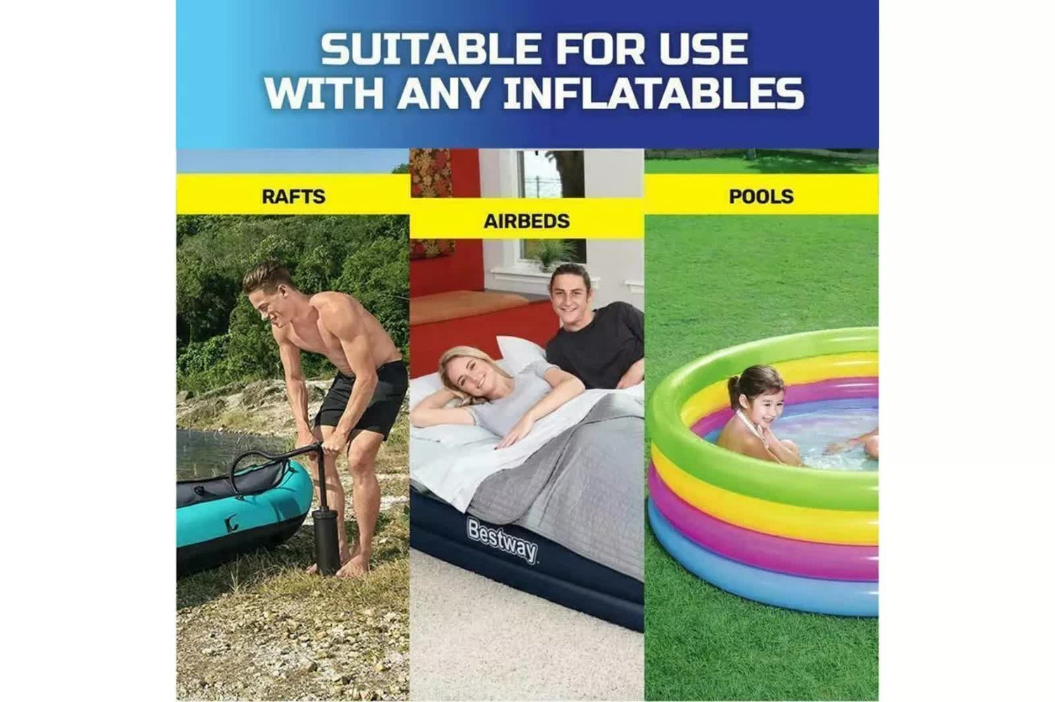 Bestway Air Hammer 2800 Manual Air Pump for Airbed, Swimming Pool, Toys, Kayaks-Tools > Pumps > Air Pumps-PEROZ Accessories