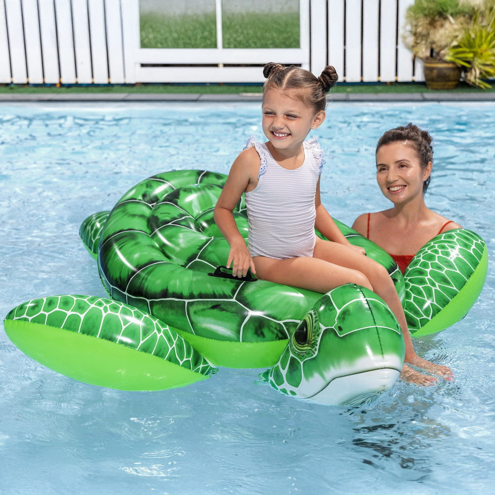 Bestway Float Turtle Rider Inflatable Ride On Floating Pool Lounger 153x140CM-Home &amp; Garden > Pool &amp; Accessories > Pool Toys &amp; Inflatables-PEROZ Accessories