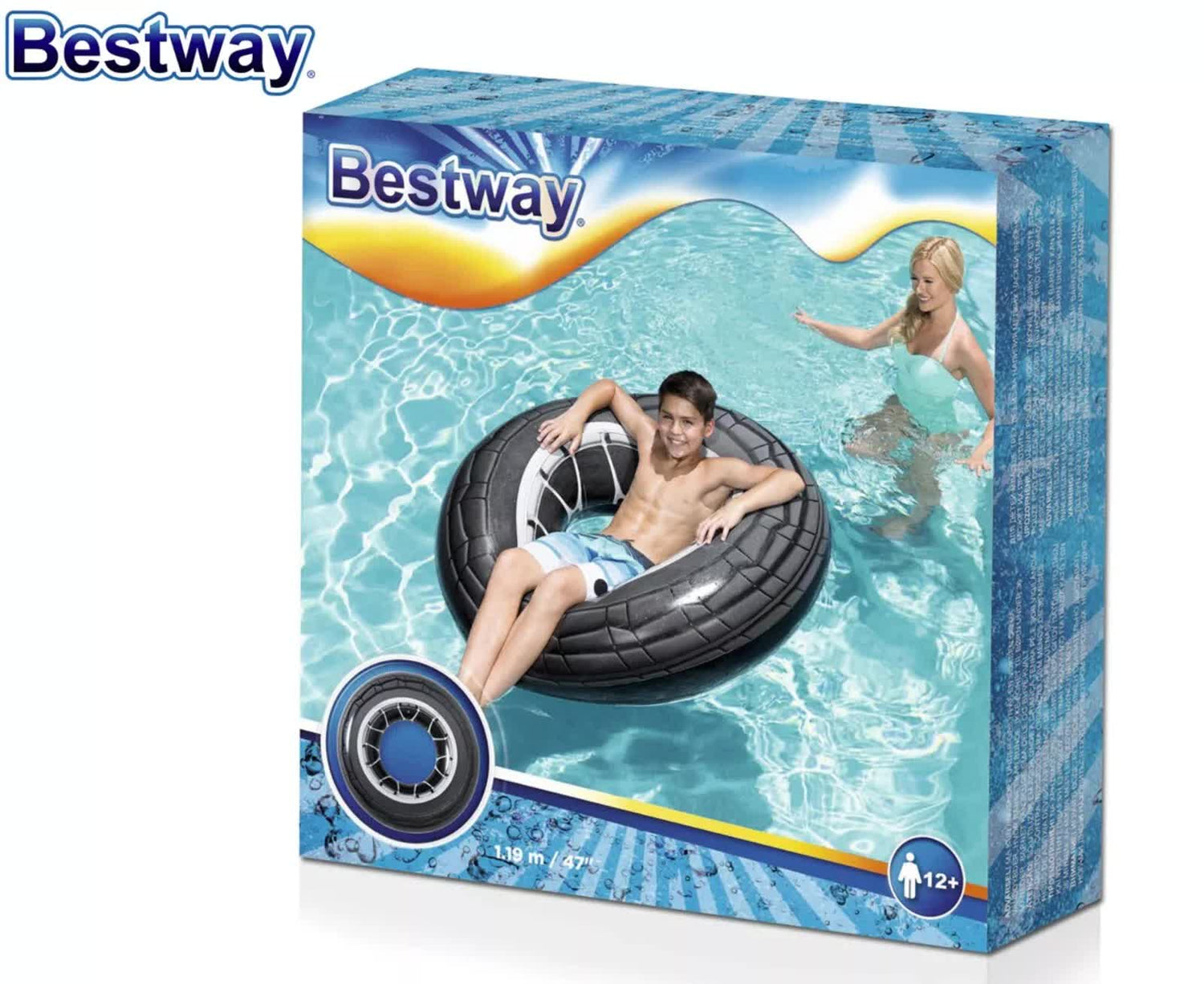 Bestway Inflatable 1.19m High Velocity Tire Tube Pool Float-Home &amp; Garden > Pool &amp; Accessories > Pool Toys &amp; Inflatables-PEROZ Accessories