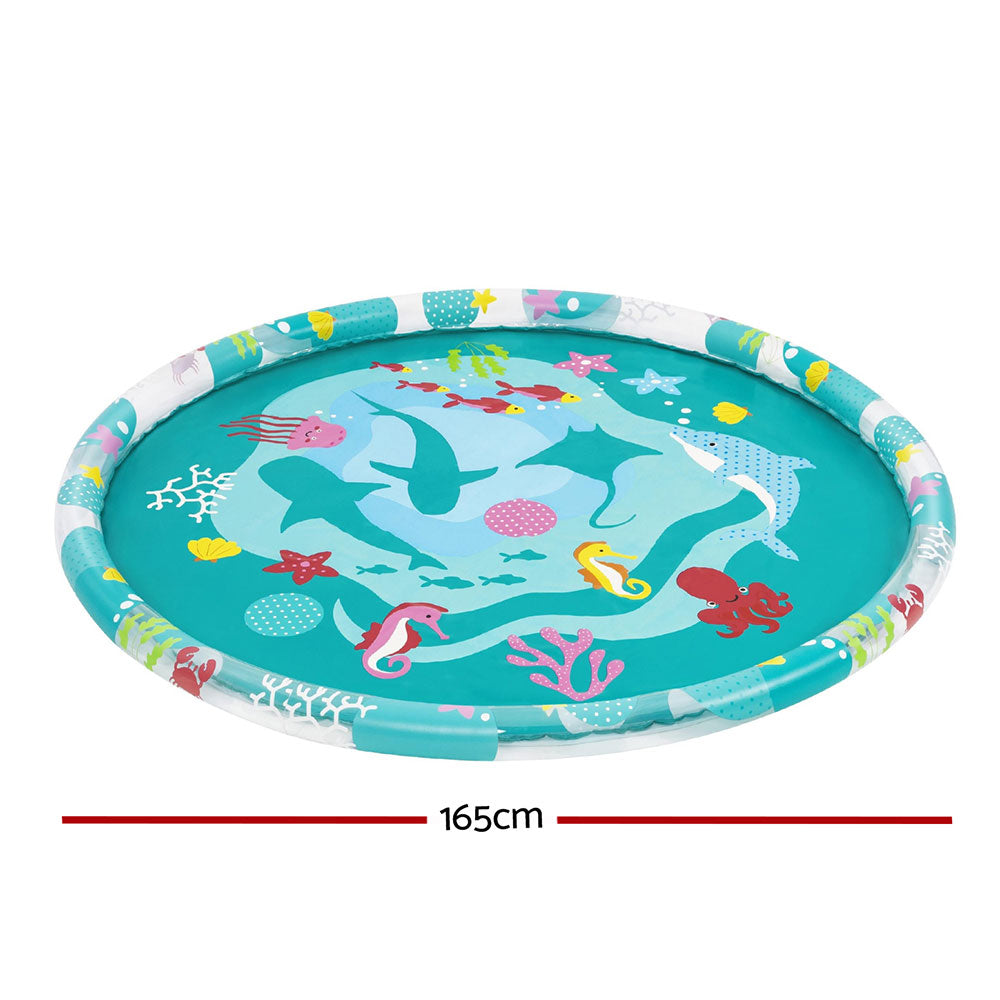 Bestway Kids Inflatable Pad Round Splash Pool Sprinkler Spray Toys Marine 165cm-Home &amp; Garden &gt; Pool &amp; Accessories &gt; Pool Toys &amp; Inflatables-PEROZ Accessories