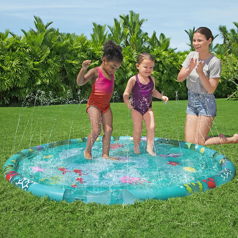 Bestway Kids Inflatable Pad Round Splash Pool Sprinkler Spray Toys Marine 165cm-Home &amp; Garden &gt; Pool &amp; Accessories &gt; Pool Toys &amp; Inflatables-PEROZ Accessories
