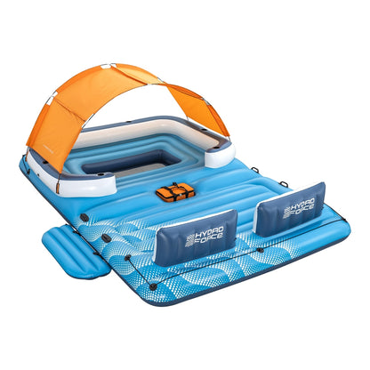Bestway Pool Float Island Inflatable Lounge 6-person Raft Seat Canopy-Home &amp; Garden > Pool &amp; Accessories > Pool Toys &amp; Inflatables-PEROZ Accessories