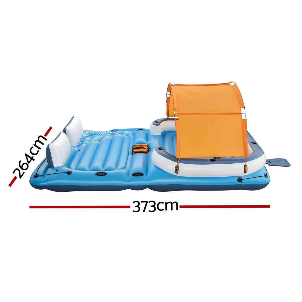 Bestway Pool Float Island Inflatable Lounge 6-person Raft Seat Canopy-Home &amp; Garden > Pool &amp; Accessories > Pool Toys &amp; Inflatables-PEROZ Accessories