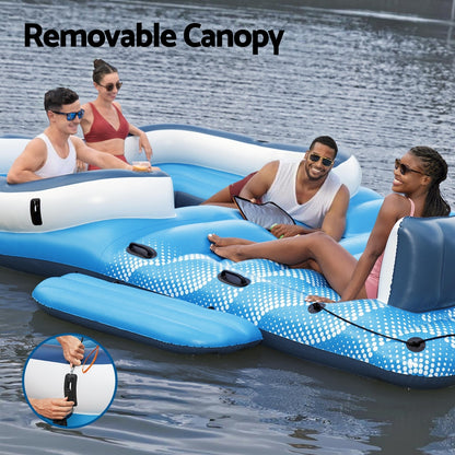 Bestway Pool Float Island Inflatable Lounge 6-person Raft Seat Canopy-Home &amp; Garden > Pool &amp; Accessories > Pool Toys &amp; Inflatables-PEROZ Accessories