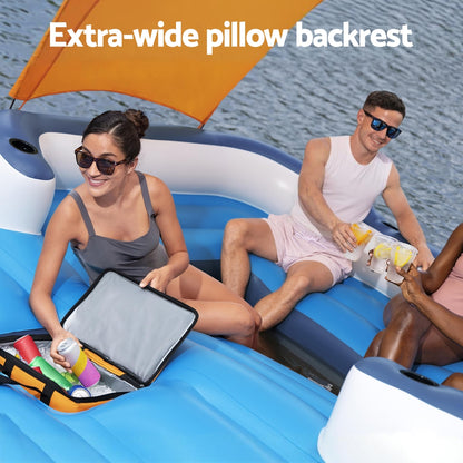 Bestway Pool Float Island Inflatable Lounge 6-person Raft Seat Canopy-Home &amp; Garden > Pool &amp; Accessories > Pool Toys &amp; Inflatables-PEROZ Accessories