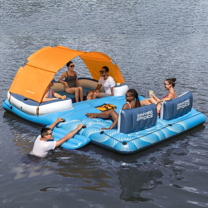 Bestway Pool Float Island Inflatable Lounge 6-person Raft Seat Canopy-Home &amp; Garden > Pool &amp; Accessories > Pool Toys &amp; Inflatables-PEROZ Accessories