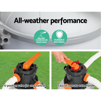 Bestway Pool Pump Sand Filter 2200GPH 8327L/H Pools Flowclear Filters-Home &amp; Garden > Pool &amp; Accessories > Swimming Pools-PEROZ Accessories