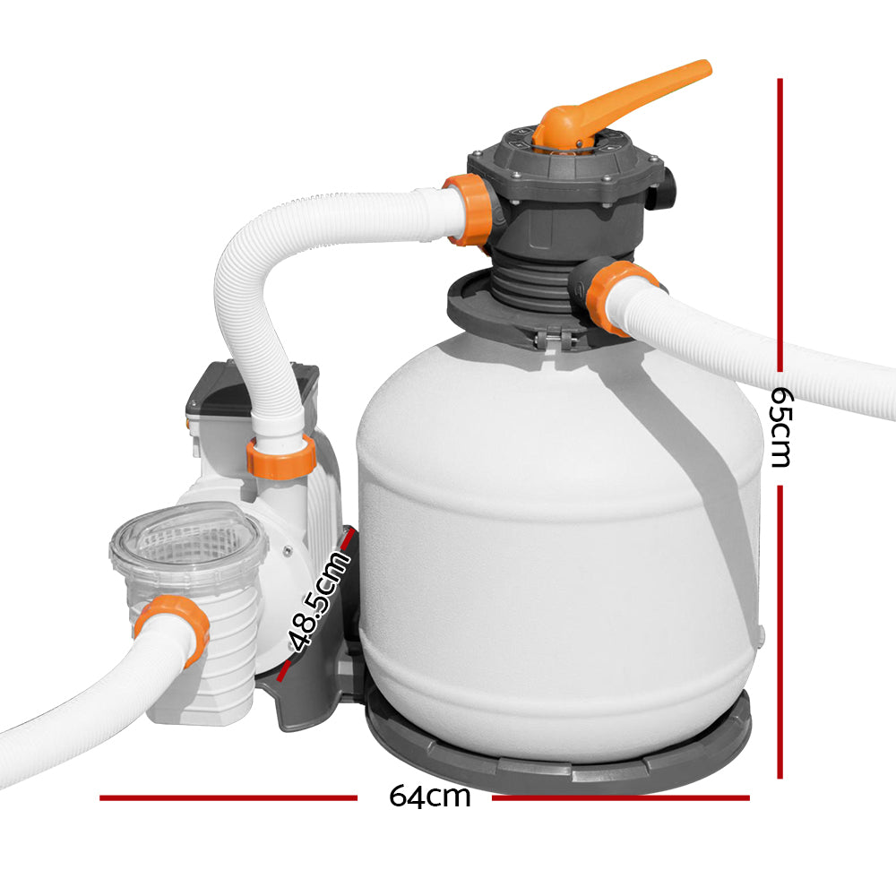 Bestway Pool Pump Sand Filter 3000GPH 11355L/H Pools Flowclear™ Filters-Home &amp; Garden > Pool &amp; Accessories > Swimming Pools-PEROZ Accessories