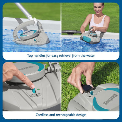 Bestway Robotic Pool Cleaner Cordless Automatic Robot Clean Swimming Pools Floor-Home &amp; Garden > Pool &amp; Accessories > Pool Sweeps &amp; Vacuums-PEROZ Accessories