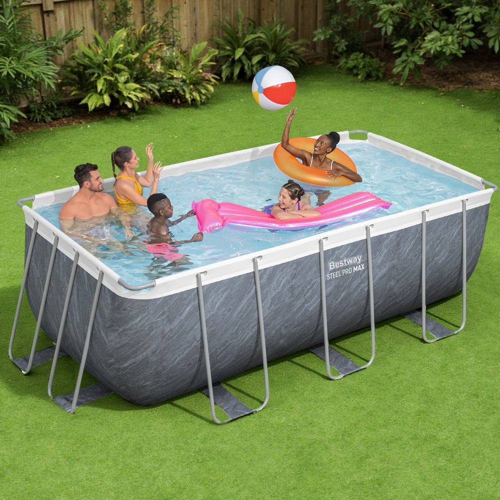 Bestway Swimming Pool 412x201x122cm Steel Frame Pool Set w/Pump Ladder-Home &amp; Garden > Pool &amp; Accessories > Swimming Pools-PEROZ Accessories