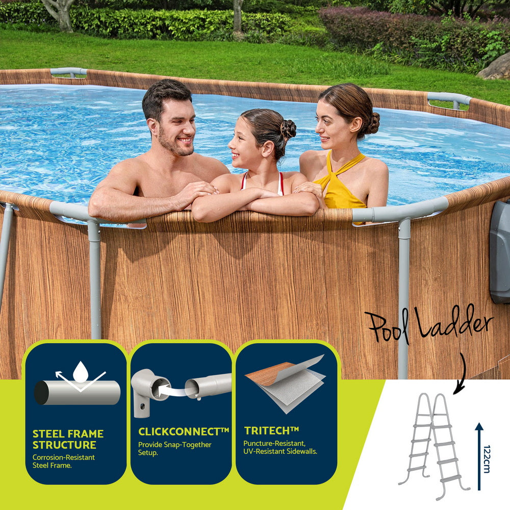Bestway Swimming Pool Steel Frame Luxury Pool &amp; SPA Massage Set 6.1x3.66x1.22m-Home &amp; Garden > Pool &amp; Accessories > Swimming Pools-PEROZ Accessories