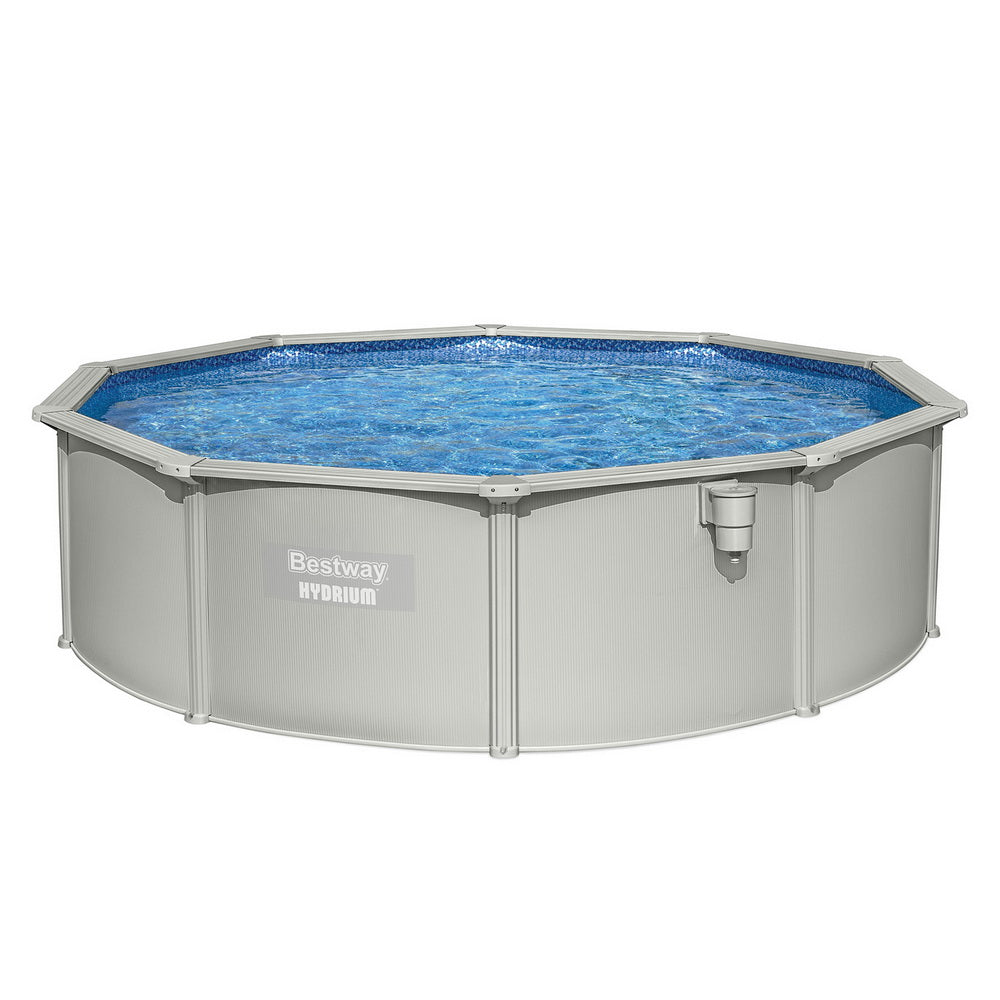 Bestway Swimming Pool Steel Frame Round Pool Set 457cm w/ Filter Ladder 17430L-Home &amp; Garden > Pool &amp; Accessories > Swimming Pools-PEROZ Accessories