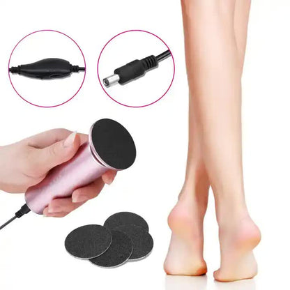 Black Electric Foot Callus Remover - Portable Pedicure Tool for Smooth Feet-Foot Care-PEROZ Accessories
