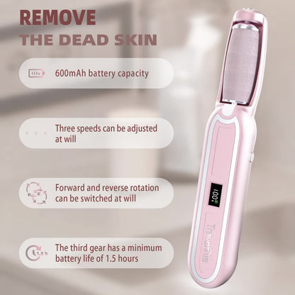 Black Rechargeable Electric Callus Remover - 3 Speeds, LCD, for Smooth Feet-Foot Care-PEROZ Accessories