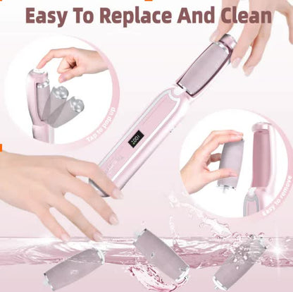 Black Rechargeable Electric Callus Remover - 3 Speeds, LCD, for Smooth Feet-Foot Care-PEROZ Accessories