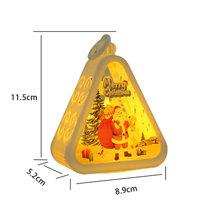 Bronze color Christmas tree Charming Christmas Scene Mini Lanterns (Set of 3) - Battery Operated LED Lights for a Cozy Holiday Glow-Occasions > Christmas > Christmas Decorations-PEROZ Accessories