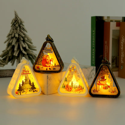 Bronze color Snowman Charming Christmas Scene Mini Lanterns (Set of 3) - Battery Operated LED Lights for a Cozy Holiday Glow-Occasions > Christmas > Christmas Decorations-PEROZ Accessories